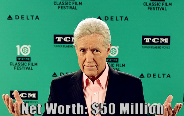 Image of American TV personality, Alex Trebek net worth is $50 million