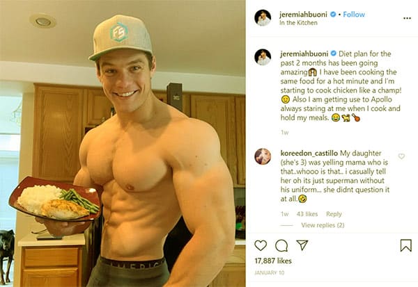 Image of Caption: TV actor, Jeremiah Buoni diet plan