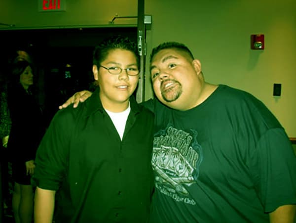 Image of Caption: Frankie with his step father Gabriel Iglesias