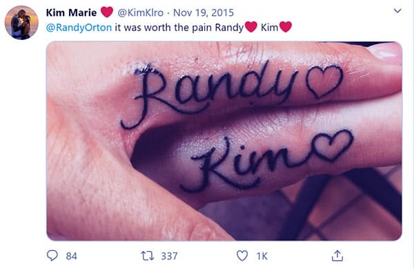 Image of Caption: Kim shared the picture of her tattoo on Twitter