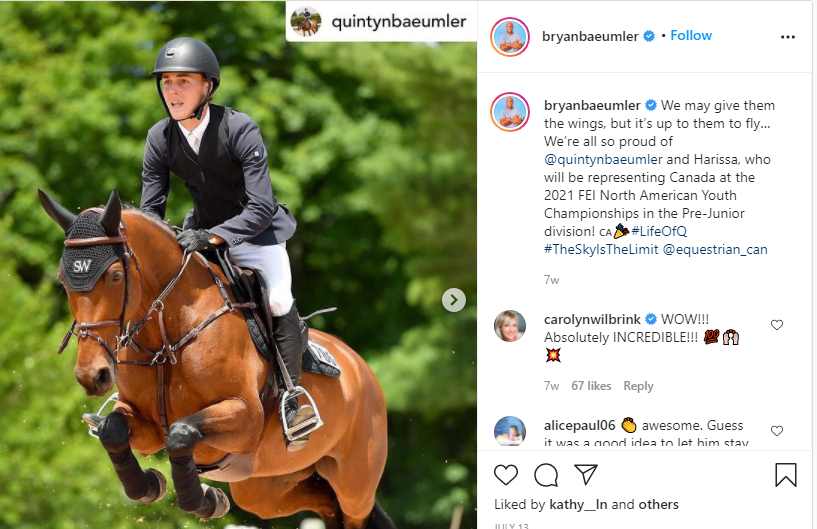 Bryan congratulate his son, Quintyn through instagram post